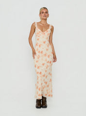 Aymi Frill Bust Detail Maxi Dress Multi Floral