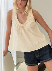 Antiquity Babydoll Top Butter Yellow