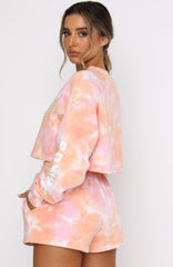 Cali Babe Cropped Sweater Pink Sunset