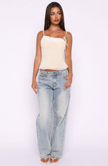 Blissfully Bold Lace Cami Top Cream