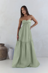 Unforgettable Style Strapless Maxi Dress Sage
