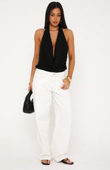 Bright Intentions Cowl Halter Top Black