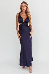 Harper Cut-Out Bow Back Maxi Dress Navy