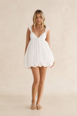Rosette Mist Mini Dress White