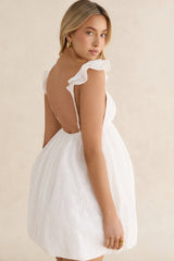 Rosette Mist Mini Dress White