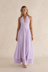 Sorbet Soiree Halter Maxi Dress Lilac