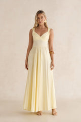 Song Of The Sky Plisse Maxi Dress Yellow