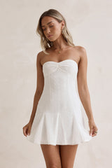 Daydream Diaries Strapless Mini Dress Off White