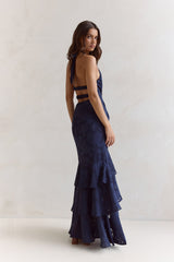 Heartbeat Haze Halter Maxi Dress Navy