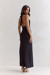 Pure Dreamer Halter Maxi Dress Black
