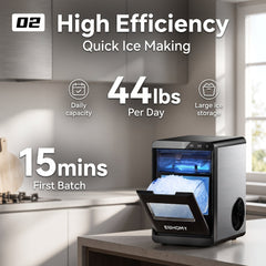 Portable Nugget Ice Maker – Compact Countertop Ice Maker Producing Soft Chewable Ice for Home & Events