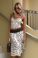 Angel Love Top Cream/Choc Polka Dot