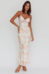 Super Shy Floral Lace Maxi Dress Pink