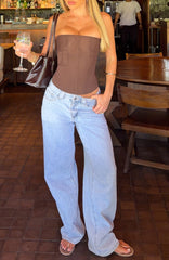 Clarissa Low Rise Wide Leg Jeans Mid Blue