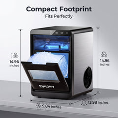 Portable Nugget Ice Maker – Compact Countertop Ice Maker Producing Soft Chewable Ice for Home & Events