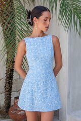 Wonderous Moment Mini Dress Blue