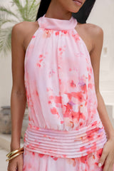 Sweet Summer Nights Halter Mini Dress Pink