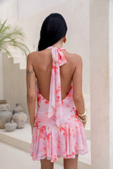 Sweet Summer Nights Halter Mini Dress Pink
