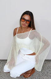 Beach Therapy Knit Poncho Top Citrus