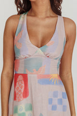 Sweethearts A-Line Print Maxi Dress Multi