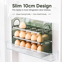 3-Tier Space-Saving Refrigerator Egg Organizer with Date Tracker