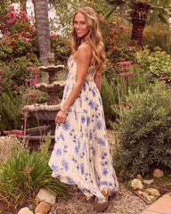 Lily Pleated Floral Maxi Dress