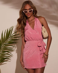 Vaycay Babe Halter Wrap Mini Dress