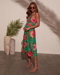 Jessica Floral Halter Midi Dress