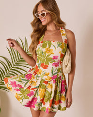 Betsie Halter Neck Floral Mini Dress