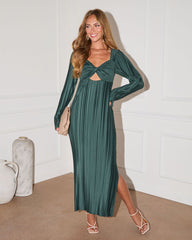 Grand Entrance Plisse Cutout Maxi Dress