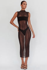 Ciera Sheer Maxi Dress Black