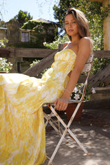 Wishful Strapless Maxi Dress Yellow