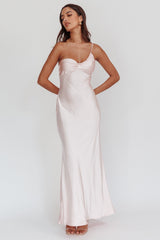 Twilight Tango One-Shoulder Maxi Dress Blush