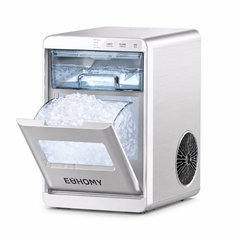 Portable Nugget Ice Maker – Compact Countertop Ice Maker Producing Soft Chewable Ice for Home & Events