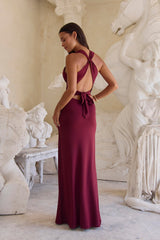 Goddess Glow Maxi Dress Burgundy