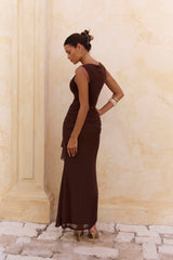 In Ambience Mesh Maxi Dress Brown