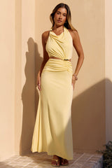 Euphoria Halter Maxi Dress Yellow