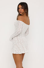 Almost Ours Off Shoulder Mini Dress White