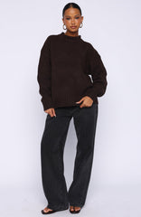 Apres Ski With Me Knit Sweater Chocolate