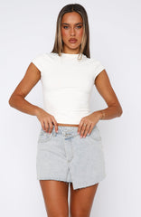 Best For Last Denim Mini Skirt Glacier Blue Wash