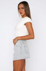 Best For Last Denim Mini Skirt Glacier Blue Wash