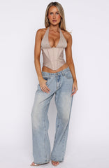 Bless Your Heart Embellished Bustier Champagne