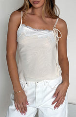 Blissfully Bold Lace Cami Top Cream