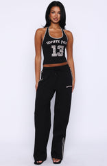 Boss Babe Vibes Halter Top Black