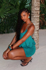 Bound To Slay Mini Dress Ocean Teal