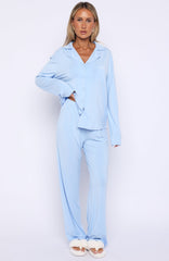 Bridal Party Long Sleeve Pyjama Set Baby Blue