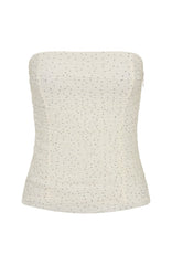 Camp Crush Strapless Bustier Cream/Black Polka Dot
