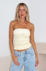 Changed Your Mind Strapless Top Lemon
