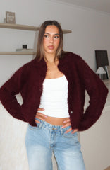 Chill Luxe Knit Cardigan Merlot