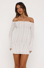 Almost Ours Off Shoulder Mini Dress White